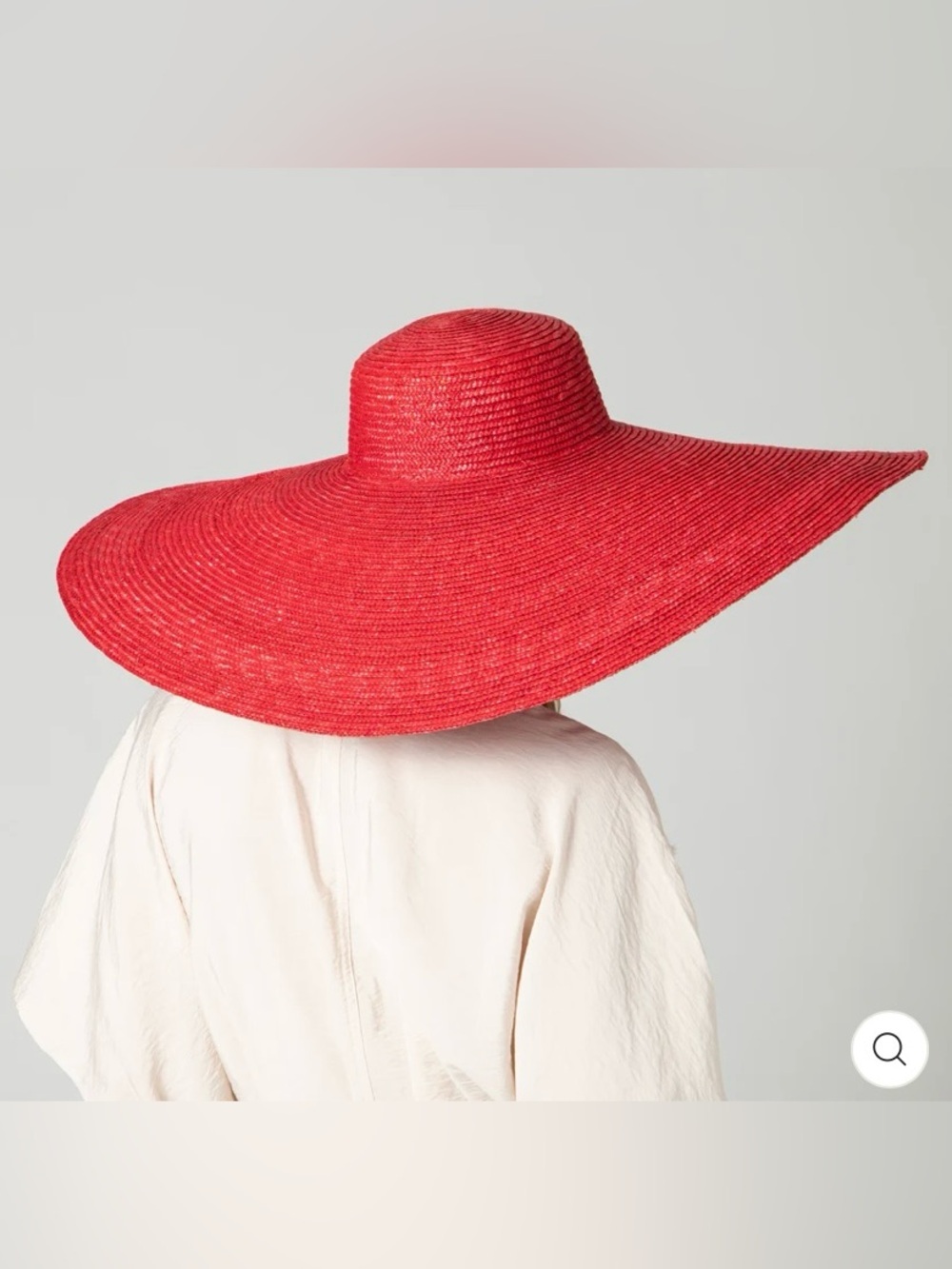 On Holiday Oversized Wide Brim Straw Sun Hat - Red - Picture 5 of 16
